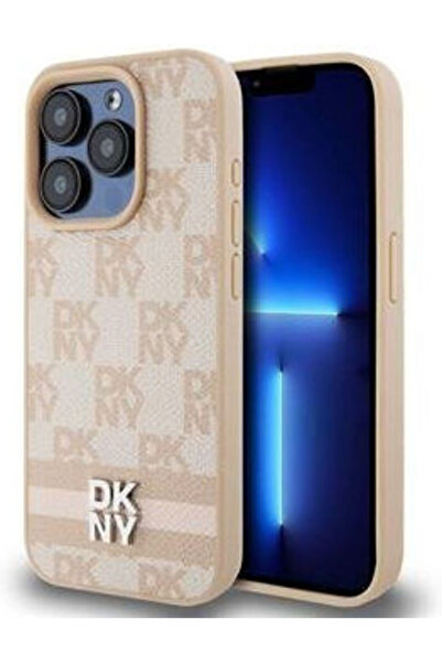 Dkny Θήκη από δερματίνη με καρό σχέδιο και ρίγες για iPhone 13 Pro Max σε ροζ...