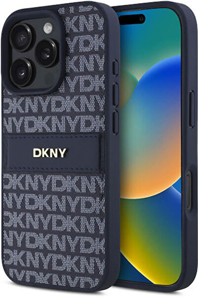 Dkny Επαναλαμβανόμενο Σχέδιο Τονικής Ρίγας Πίσω Κάλυμμα Μεταλλικό Μπλε (iPhon...