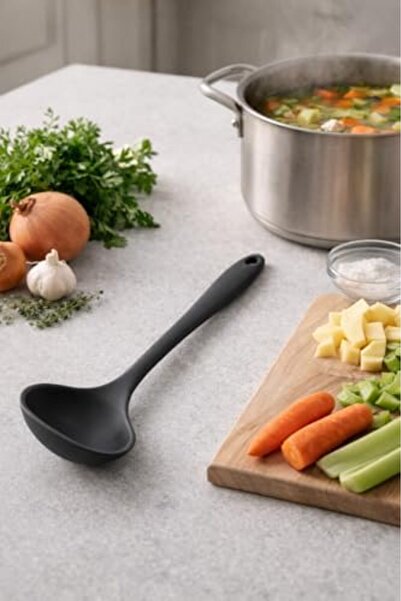 Yıldızan Nzr Beautestore Silicone Ladle, Hard-Tipped Soup Ladle, Food Serving...