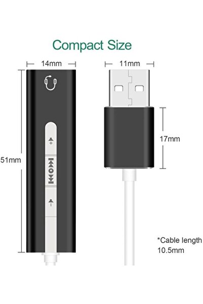 Yıldızan TAMGÜN 7.1 بطاقة صوت خارجية USB 3.5 ملم محول صوت 5072 TAMGÜN 1159648