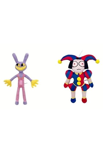 OEM Set de 2 jucării de pluș, Jucărie Clovn de Circ Anime, galben/roșu 30 cm