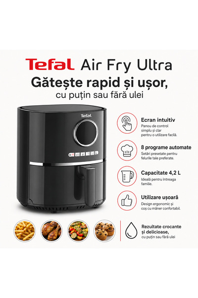 TEFAL Air Fryer Ultra Fry Digital, 4.2 L, 1600 W, 8 Programs, Hot Air Fryer, ...