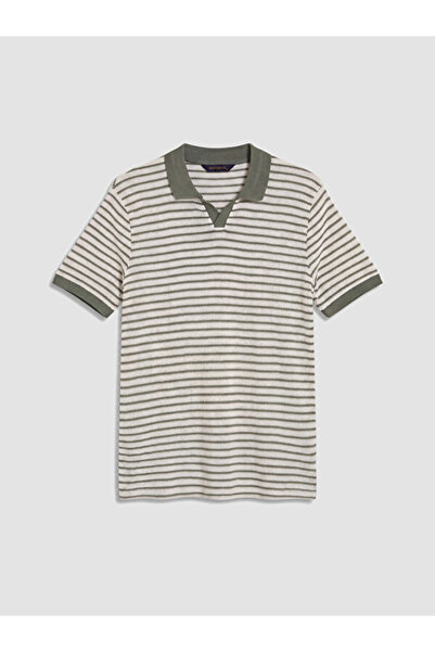 LC Waikiki RMZ GİYİM FARKİLYA Tricou bărbătesc cu guler tip Roba și dungi
