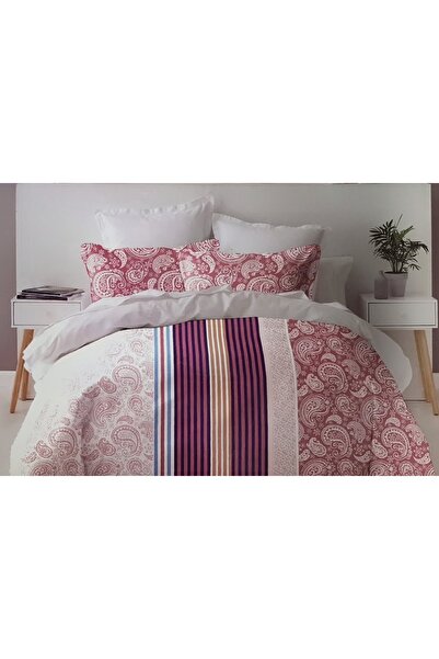 MILANO COLLECTION Double Bed Linen Top Bottom Set 100% Cotton 51209 C5 Pink/Blue
