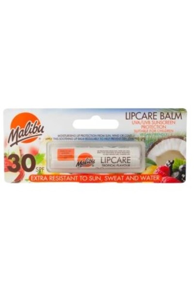 Malibu Балсам за устни, Малибу, SPF 30 Тропически, UV защита, Хидратация, 5гр