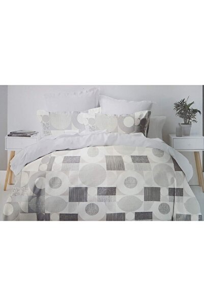 MILANO COLLECTION Double Bed Linen Top Bottom Set Cotton Mix 51210 P8 Green/Grey