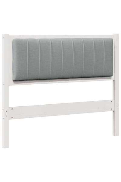 vidaxl Tăblie tapițată cu headboard Alb 100 cm Lemn de pin masiv