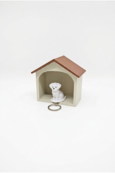 perim3d Beige Color Shed Wall Key Holder – Detachable Set with Dog Figure