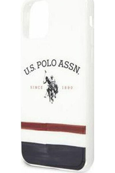 U.S. Polo Assn. Τρίχρωμη Θολή Πλαστική Λευκή Πίσω Θήκη (iPhone 11 Pro Max) Κω...
