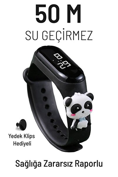 MIAO Panda Figürlü Led Dokunmatik Ekranlı Su Geçirmez Dijital Çocuk Ve Genç K...