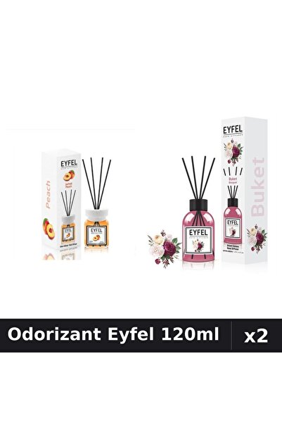 Eyfel Set 2 Odorizant Camera cu Betisoare - Piersica, Bouquet - Parfum Intens...