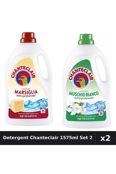 Chanteclair Set 2 Detergent Lichid Rufe 1575ml 35 Spalari - Marsilia, Mosc Alb