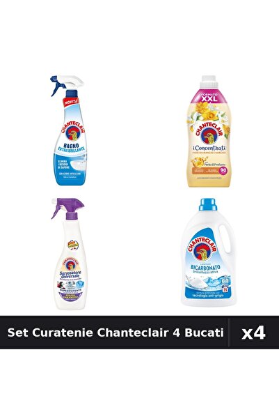 Chanteclair Set 4 Curatenie - Degresant, Detergent, Balsam Rufe 625ml-1575ml-...