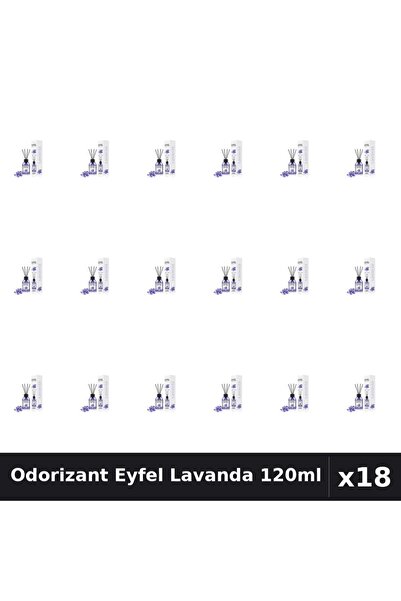Eyfel Set 18 Odorizant Camera cu Betisoare Lavanda - Parfum Intens 120ml