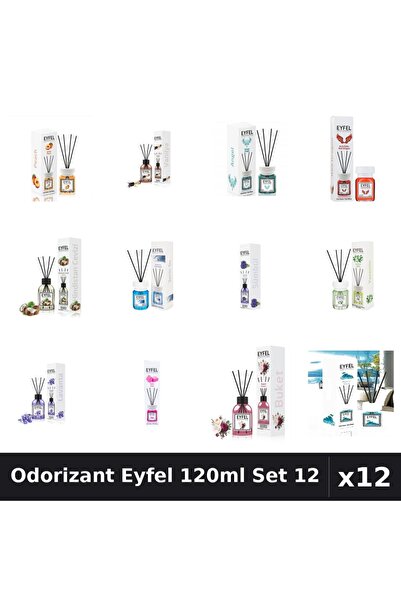 Eyfel Set 12 Odorizante Camera cu Betisoare - 12 Arome Asortate, 120ml