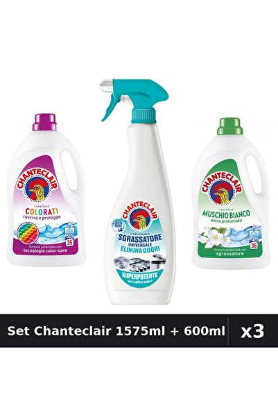 Chanteclair Set 3 Detergent și Degresant 1575ml 35 Spalari - Color, Anti-Miro...