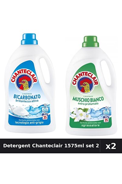 Chanteclair Set 2 Detergent Lichid Rufe 1575ml 35 Spalari - Bicarbonat, Mosc Alb