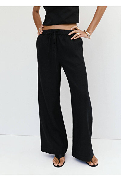 MANGO Woman Keten wide leg pantolon