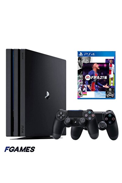Sony Κονσόλα Playstation 4 Pro Ps4 1tb + Δύο Χειριστήρια + Fifa 21 PlayStatio...