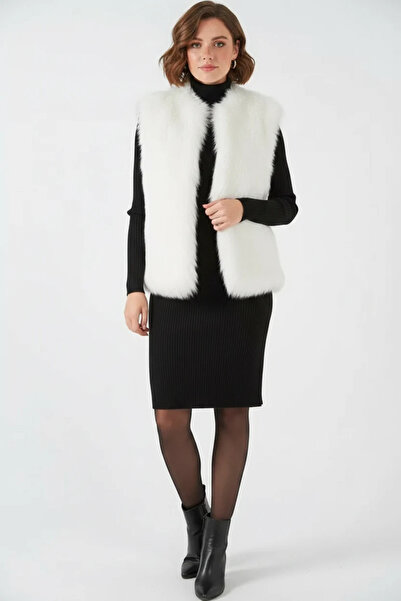 buğrahayalin Women's Fur White Vest