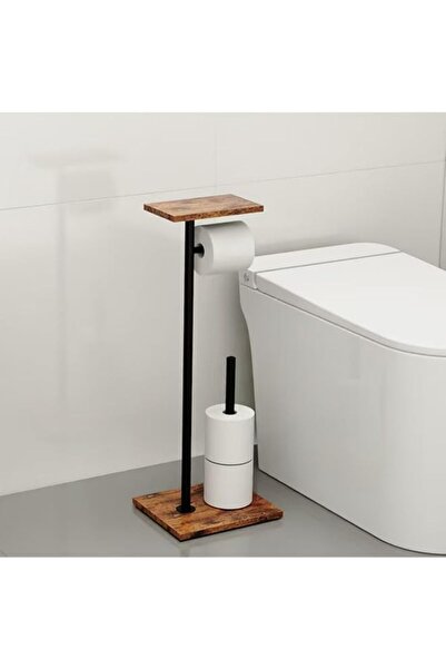 The Bros Toilet Paper Holder Stand with Shelf, Toilet Paper Roll Holder