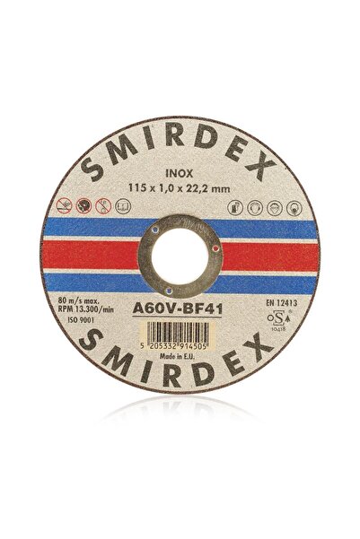 Beta Shoes Δίσκος Κοπής Μετάλλου Inox 115x1,00x22mm Smirdex 914115100 [κωδ.1226]