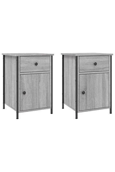 vidaxl Noptiere, 2 buc., gri sonoma, 40x42x60 cm, lemn prelucrat