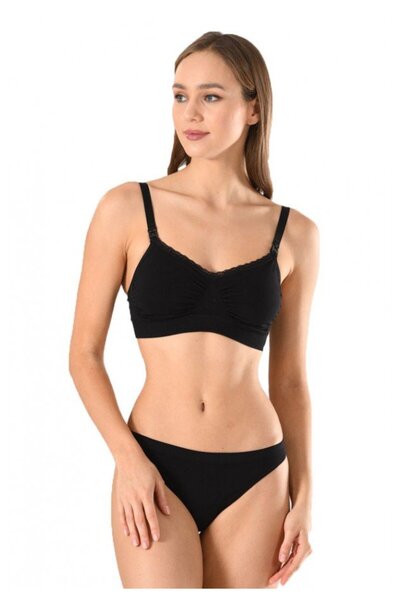 Miss Fit Women's nursing bra with removable cups, black