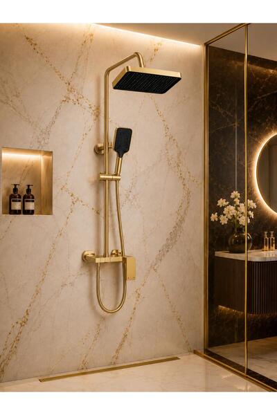 Radinavico Shower column, faucet included, piano, brass