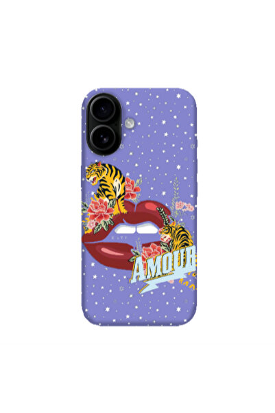 Other Apple Iphone 16 Amour Purple Colored Silicone TPU Θήκη