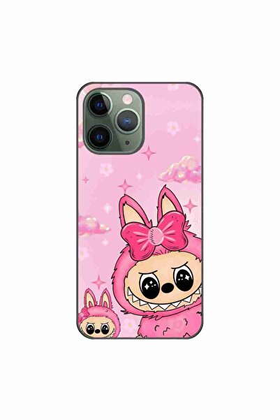 OEM Husa compatibila cu Apple iPhone 11 Pro Silicon Gel Tpu Model Labubu Pink...