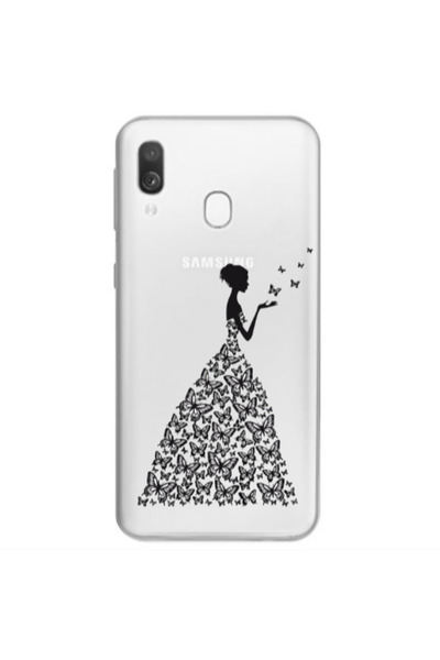 Other Samsung A40 Butterfly Girl Transparent Silicone TPU Θήκη