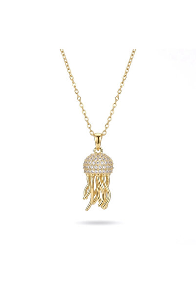 h&b design jewel قلادة على شكل قنديل البحر مرصعة بالأحجار