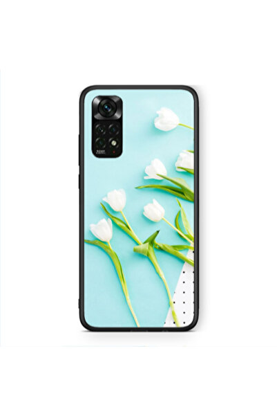 Other Xiaomi Redmi Note 11 Pro 5G White Tulips Black Glossy Θήκη
