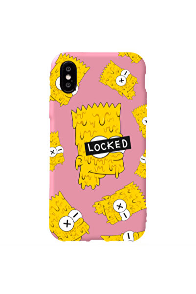 Other Apple iPhone X Bart Simpson Pink Colored Silicone TPU Θήκη