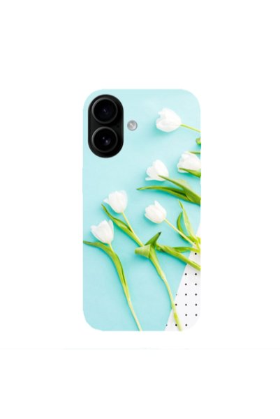 Other Apple Iphone 16 plus White Tulips Transparent Silicone TPU Θήκη