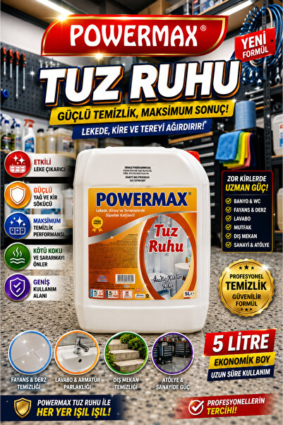 powermax TUZ RUHU 5 LİTRE GÜÇLÜ KİREÇ VE AĞIR KİR TEMİZLEYİCİ