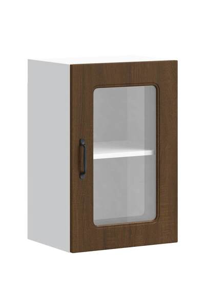 vidaxl Kitchen cabinet with glass door "Kalmar" brown oak wood