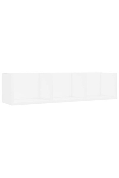 vidaxl Raft de perete pentru CD-uri, alb, 75x18x18 cm, lemn prelucrat