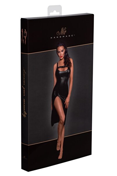 Noir Women's Lingerie – Dress midi S Black, S – Elegant powerwetlook