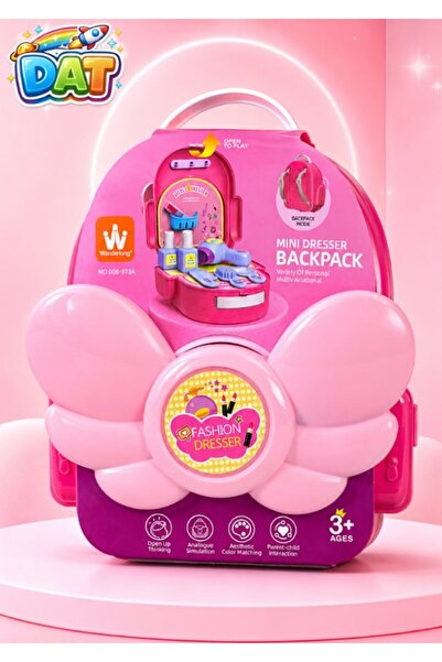 DAT Mini Dresser Backpack Beauty Play Set with Hair Dryer, Nail Polish & Make...