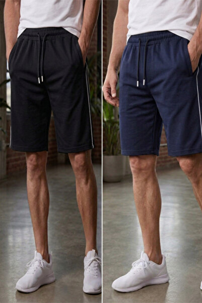 Veleno Men's 2-Piece Advantageous Pack Side-Pocket Shorts Bermuda with Zipper...