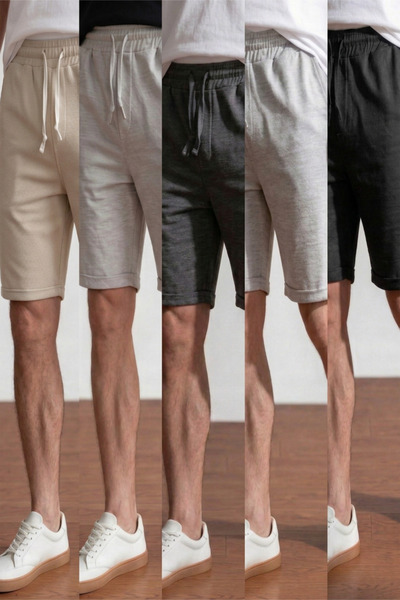 Veleno Men's 5-Piece Advantageous Pack Pique Fabric Double Leg Pocket Bermuda...