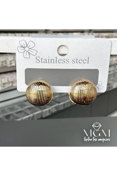 Marsilyan Nvdn- Ieg - Stoneless Gold Plated Earrings Iegrs-Nvdn1