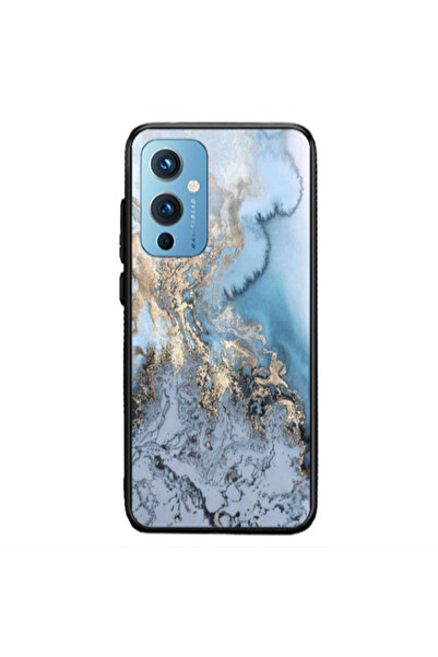 Other Oneplus 9 5G Marble Gold Design Black Glossy Θήκη