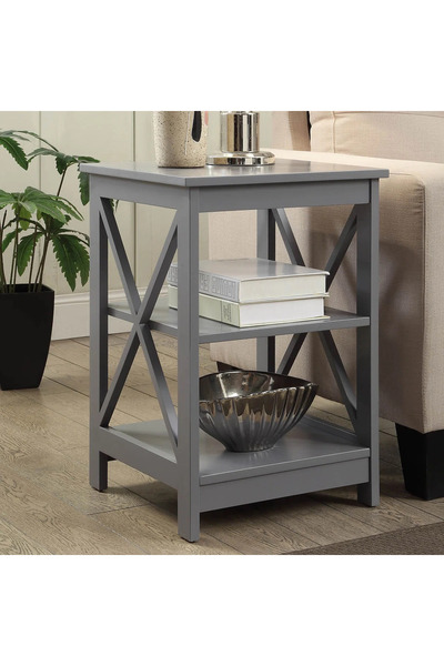 Poyraz Furniture Accessory Saklama Alanlı Yan Sehpa, Çift Raflı, Salon, Antre...