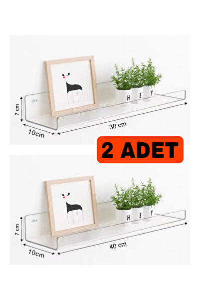 DKM Protect Şeffaf Pleksi Raf 30x10cm & 40x10cm Takı Oje Baharatlık Düzenleyi...