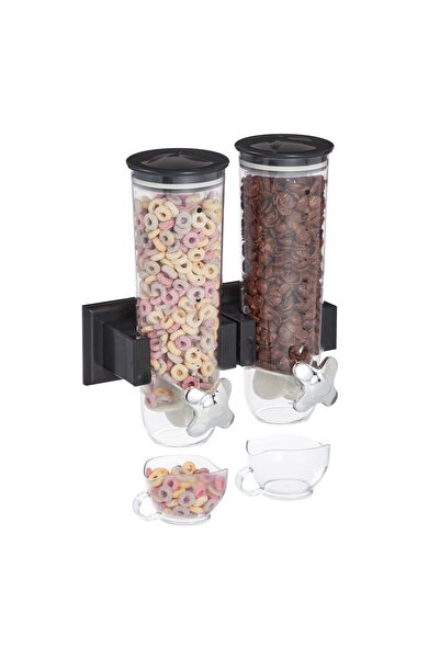 Ayawaska Double Cereal Dispenser, 3L Capacity, Sheer, Easy Wall Mounting, Sui...