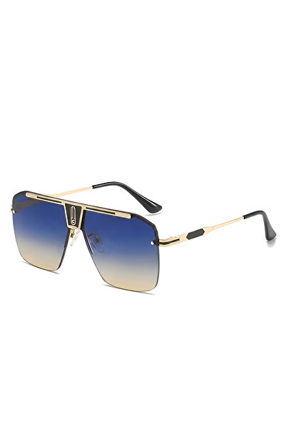 Techsuit - Sunglasses (2576) - for Men with Aluminum Frame, Oversized - Gold/...