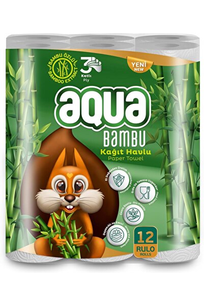 Yıldızan Terra Organik Aqua Bamboo 3 Layer 12 Pack Paper Towels Terra Organik...